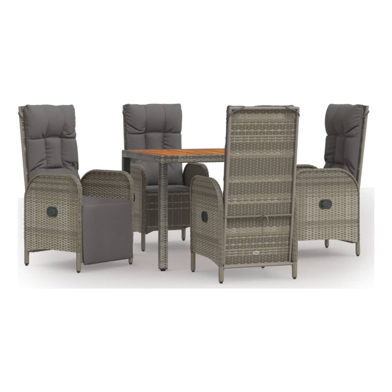 vidaXL Garden Dining Set in Grey/Dark Grey