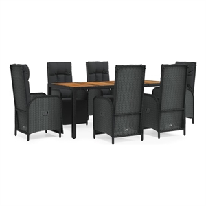 vidaXL Garden Dining Set in Black
