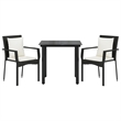 vidaXL Garden Dining Set in Black/Cream White