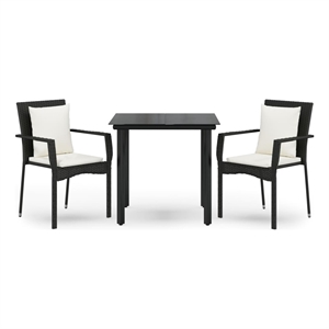 vidaXL Garden Dining Set in Black/Cream White