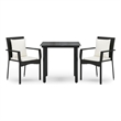 vidaXL Garden Dining Set in Black/Cream White