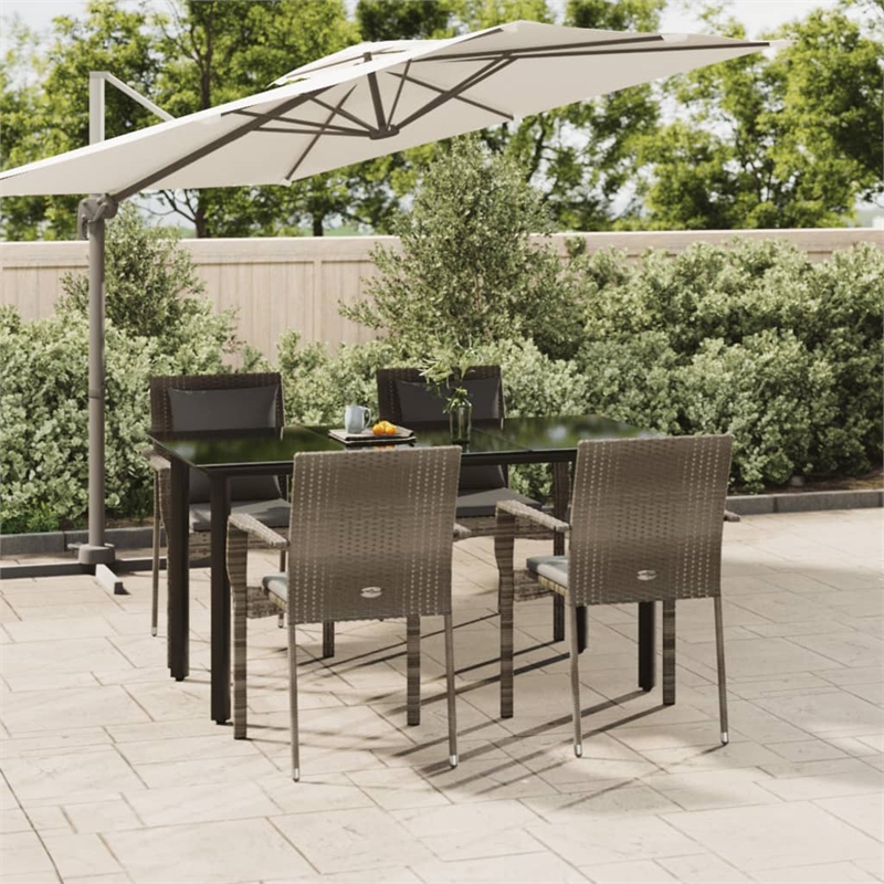 vidaXL Garden Dining Set in Black and in Grey