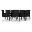 vidaXL Garden Dining Set in Black and Cream White
