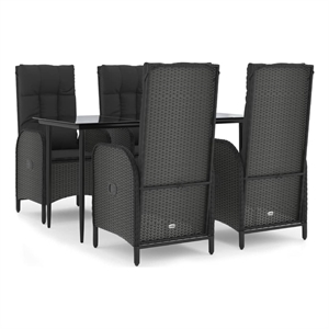 vidaXL Patio Dining Set in Black