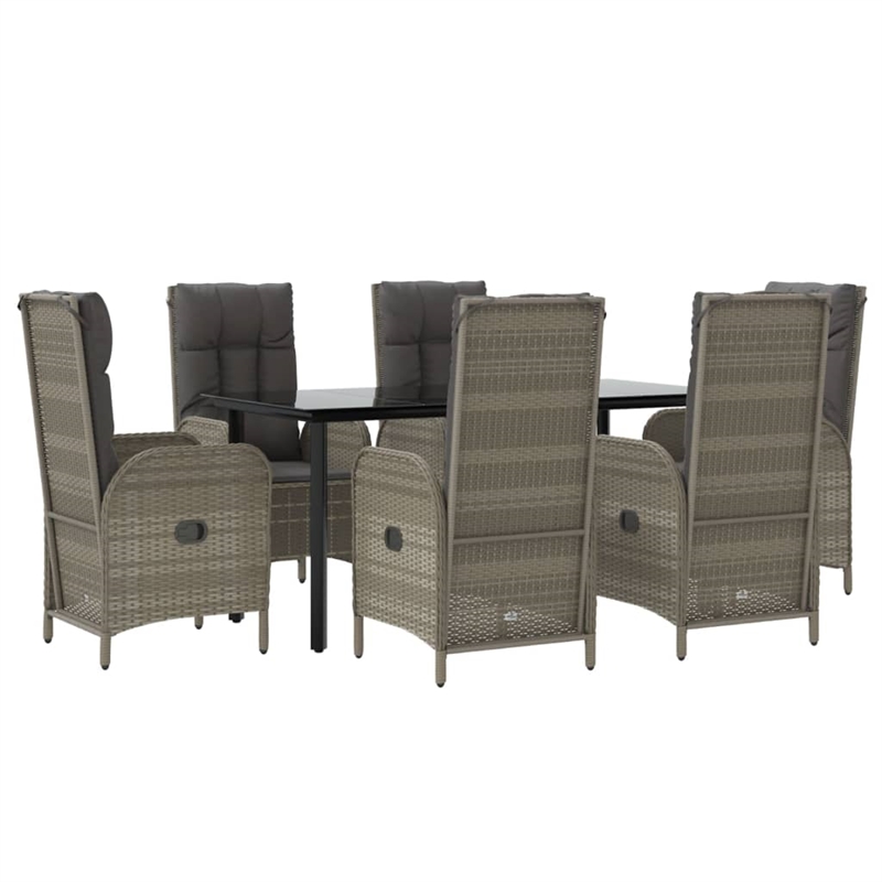 vidaXL Garden Dining Set in Black and in Grey