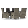 vidaXL Garden Dining Set in Black and in Grey