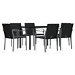 vidaXL Garden Dining Set in Black/Dark Grey