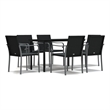 vidaXL Garden Dining Set in Black/Dark Grey
