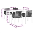 vidaXL Garden Dining Set in Black/Light in Grey