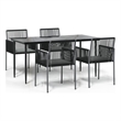 vidaXL Garden Dining Set in Black/Light in Grey