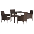vidaXL Patio Dining Set in Brown - Set of 4