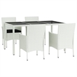 vidaXL Patio Dining Set White/Black - Set of 4