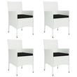 vidaXL Patio Dining Set White/Black - Set of 4