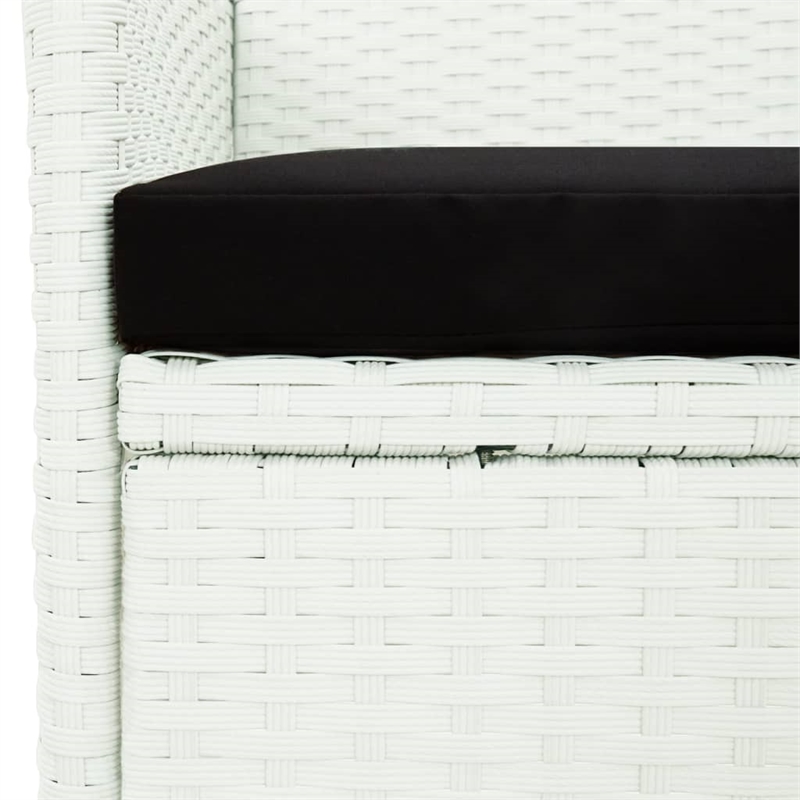 vidaXL Patio Dining Set White/Black - Set of 4