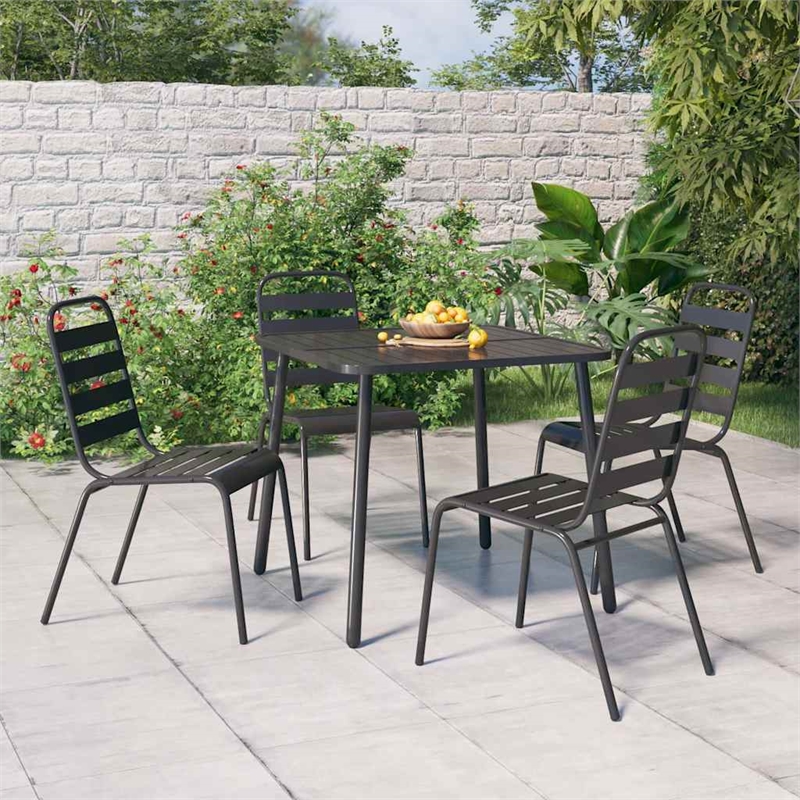vidaXL Garden Dining Set in in Anthracite/Gray