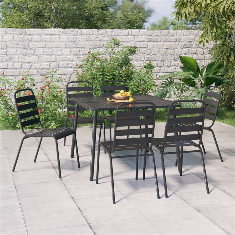 vidaXL Garden Dining Set in in Anthracite/Gray