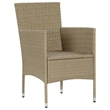 vidaXL Poly Rattan Lightweight Rectangular Dining Set in Beige