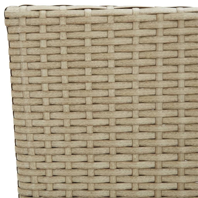 vidaXL Poly Rattan Lightweight Rectangular Dining Set in Beige