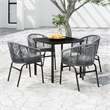 vidaXL 4 Piece Garden Dining Set in Black/Grey
