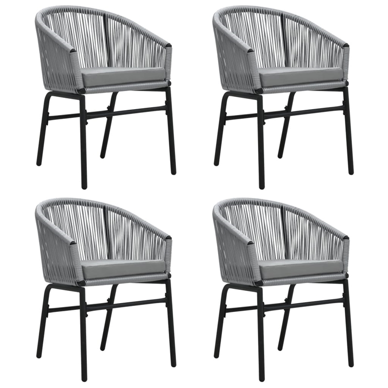vidaXL 4 Piece Garden Dining Set in Black/Grey