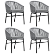 vidaXL 4 Piece Garden Dining Set in Black/Grey