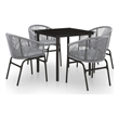 vidaXL 4 Piece Garden Dining Set in Black/Grey
