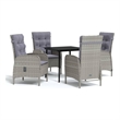 vidaXL Garden Dining Set in Grey and in Black