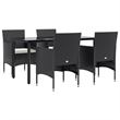 vidaXL Garden Dining Set in Black/Cream White