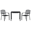 vidaXL 3 Piece Powder-Coated Steel Garden Dining Set in Anthracite