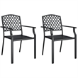 vidaXL 3 Piece Powder-Coated Steel Garden Dining Set in Anthracite