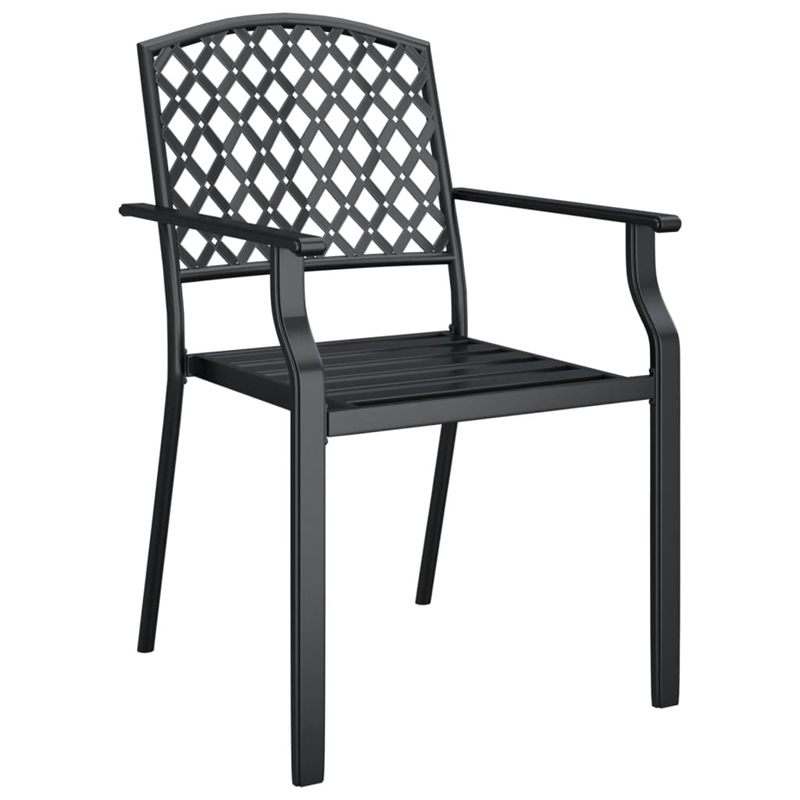 vidaXL 3 Piece Powder-Coated Steel Garden Dining Set in Anthracite