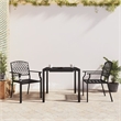 vidaXL 3 Piece Powder-Coated Steel Garden Dining Set in Anthracite