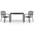 vidaXL 3 Piece Steel Garden Dining Set in Anthracite