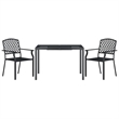 vidaXL 3 Piece Steel Garden Dining Set in Anthracite