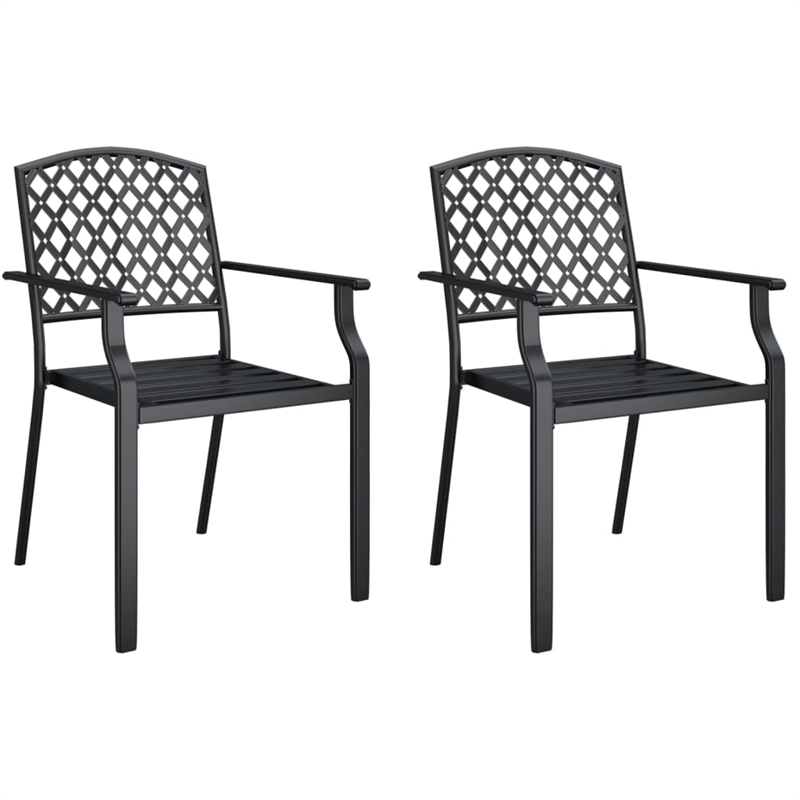 vidaXL 3 Piece Steel Garden Dining Set in Anthracite