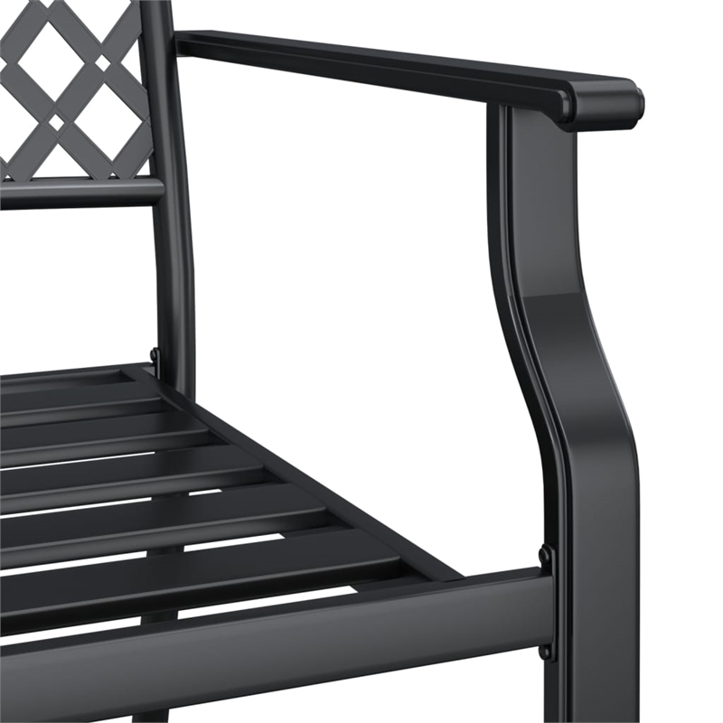 vidaXL 3 Piece Steel Garden Dining Set in Anthracite