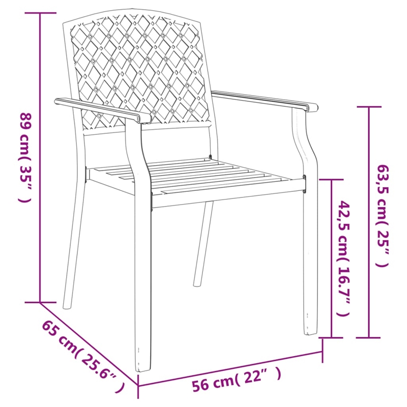 vidaXL 3 Piece Steel Garden Dining Set in Anthracite