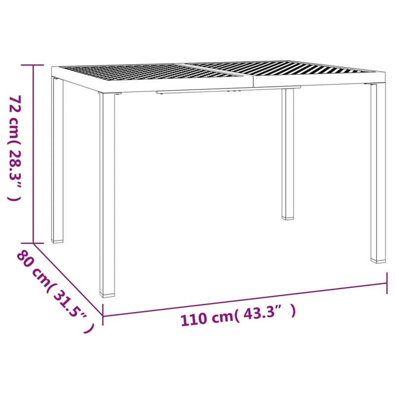 vidaXL 3 Piece Steel Garden Dining Set in Anthracite