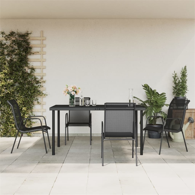 vidaXL 5 Piece Steel Garden Dining Set in Anthracite