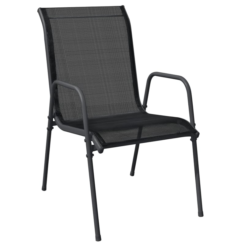 vidaXL 3 Piece Steel Garden Dining Set in Black/Anthracite