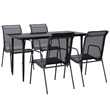 vidaXL 5 Piece Steel Garden Dining Set in Black