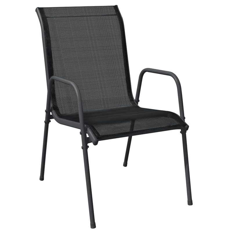 vidaXL 5 Piece Steel Garden Dining Set in Black