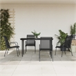 vidaXL 5 Piece Steel Garden Dining Set in Black