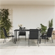 vidaXL 5 Piece Steel Garden Dining Set in Black