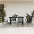 vidaXL 5 Piece Powder-Coated Steel Garden Dining Set in Black