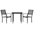 vidaXL 3 Piece Steel Garden Dining Set in Black