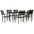 vidaXL 7 Piece Steel Garden Dining Set in Anthracite