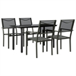 vidaXL 5 Piece Steel Garden Dining Set in Black/Anthracite