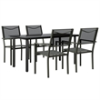 vidaXL 5 Piece Steel Garden Dining Set in Black