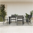 vidaXL 5 Piece Steel Garden Dining Set in Black